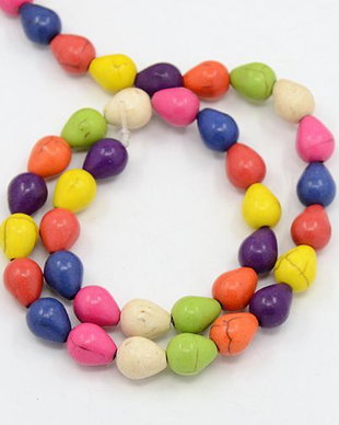Margele howlite turcoaz vopsite, drop