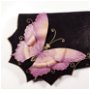 poseta plic handmade unicat din piele - Lilac Butterfly