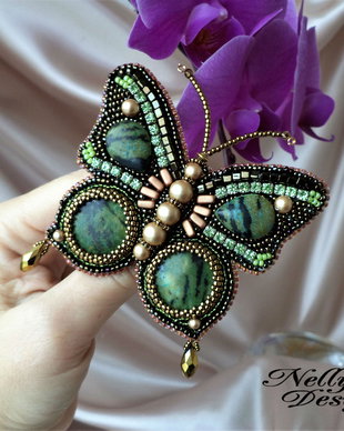 REZERVAT M. - "Amazonia Butterfly" - crisocola si perle Swarovski