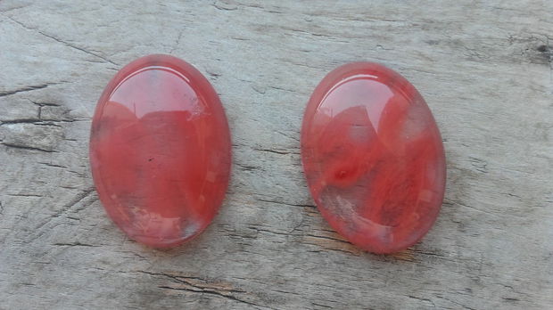 Cabochon cuart cherry, 30x20 mm