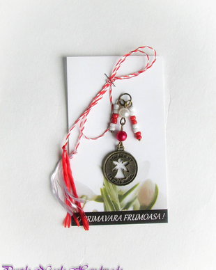 Martisor - pandantiv ingeras, margele