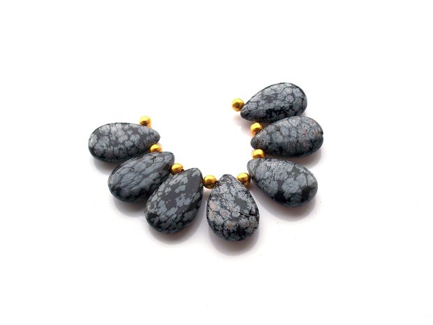 Set pandant obsidian