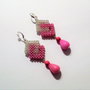 Cercei fucsia/ciclame cu jad