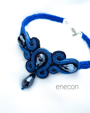 REZERVAT Choker albastru-bleumarin