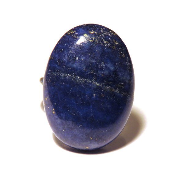 Inel deosebit din Argint 925 si Lapis lazuli oval - IN475 - Inel albastru cu piatra mare, inel reglabil din pietre semipretioase