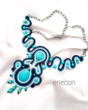 Colier soutache turcoaz