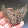 9963 - Pandantiv jad vechi, cultura Hongshan, fluture sculptat manual, 75x60x10mm, 61g