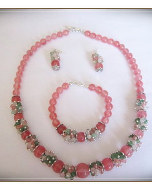 SET- CHERRY CUART, AVENTURIN VERDE, CUART ROZ SI JAD VERDE