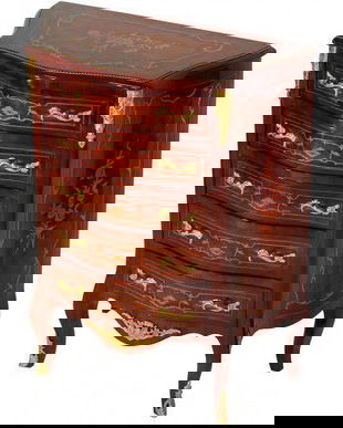 Secretaire deosebit din lemn nuc cu diverse decoratiuni