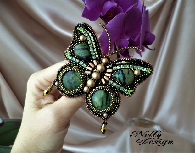 REZERVAT M. - "Amazonia Butterfly" - crisocola si perle Swarovski