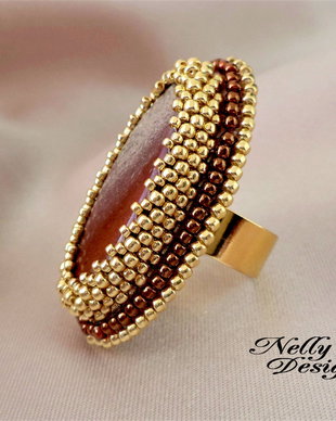 Cocktail Ring - inel statement cu jasp mookaite