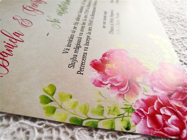 Invitatie nunta  Spring Peonies, invitatie rustica, invitatie flori, invitatie flori, natura