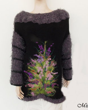 Vândut Bluza / Pulover crosetat si impaslit - aroma de lavanda