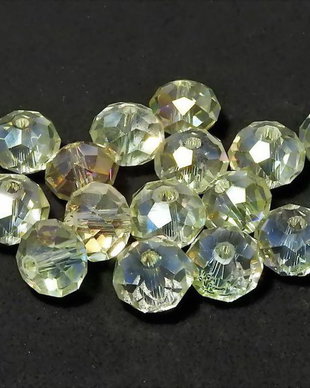 Cristale din sticla, rondelle, 6x4 mm, galbene