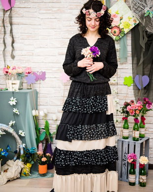 rochie casual ,cu multe volane ,pt primavara