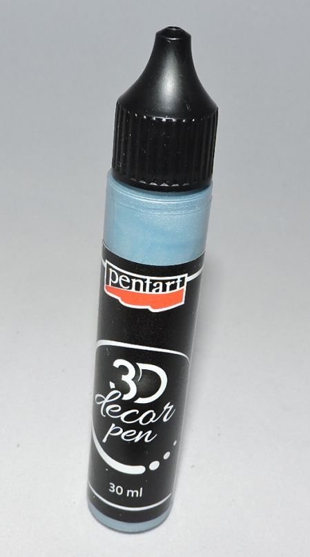 Decor pen 3D-albastru otel- 30ml