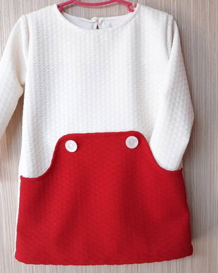 Rochie fetite primavara/toamna cu buzunare