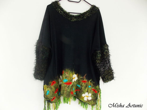 Bluza hippy spring - impaslita si crosetata