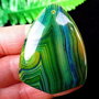 9968 - Pandantiv, agata, verde, 52x40x7mm