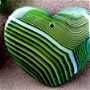 K0050 - Pandantiv, agata, inima, verde, 45x42x7mm