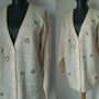 Cardigan angora brodat manual cu perle