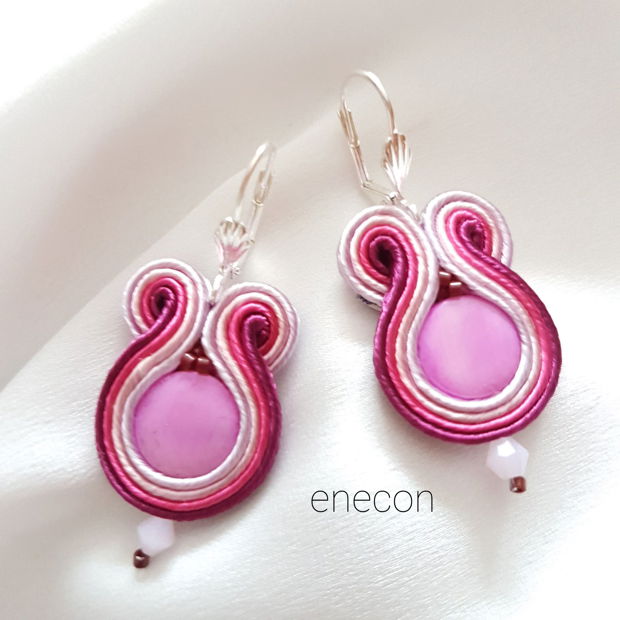 Cercei soutache roz-fucsia