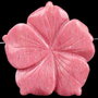 9964 -  Pandantiv rodonit, floare sculptata manual, roz prafuit, 41x41x6mm