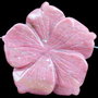 9965 -  Pandantiv rodonit, floare sculptata manual, roz prafuit, 41x41x6mm