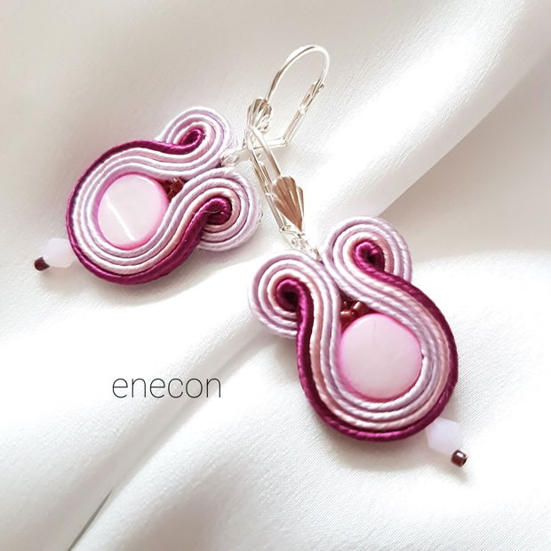 Cercei soutache roz-lila