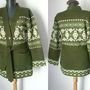 Cardigan Nordic lana verde