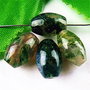 K0118 - (8buc) Margele, agata moss, verde, butoias, 13x9mm