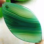 K0120 - Pandantiv, agata dungata, verde, 59x33x7mm