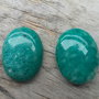 Cabochon amazonit rusesc, 25x18 mm (2 buc)