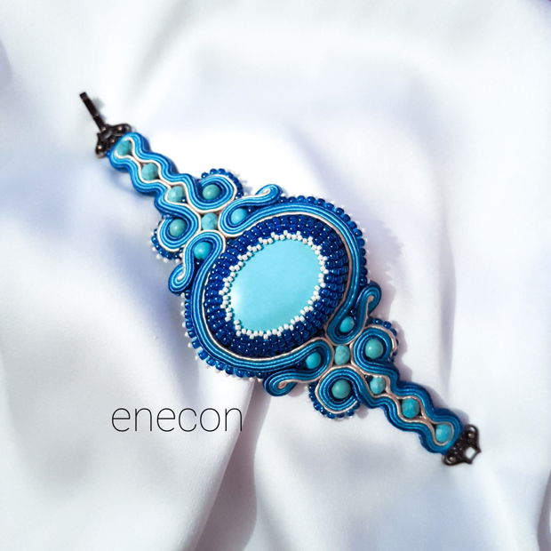 Brățara soutache turcoaz