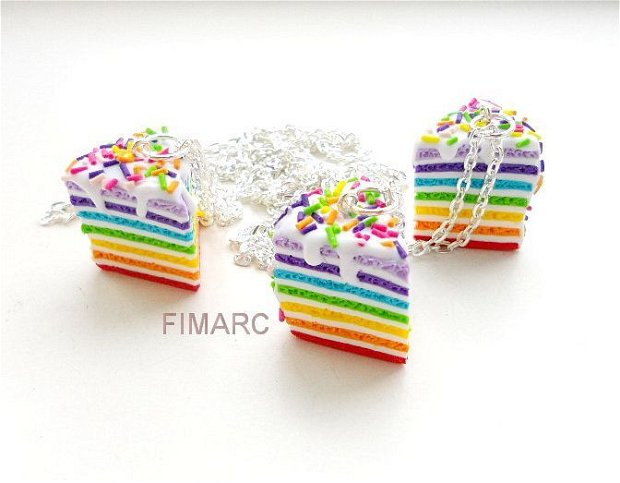 Rainbow Cake - pandantiv cu lant