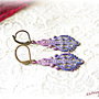 Cercei dantelati roz violet