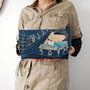 poseta plic handmade unicat din piele - Blue Piano