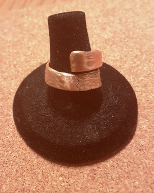 Inel unicat din bronz, in forma de spirala
