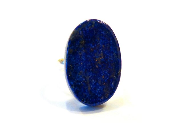 Inel deosebit din Argint 925 si Lapis lazuli oval - IN482 - Inel albastru cu piatra mare, inel reglabil din pietre semipretioase