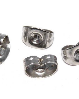 Dopuri cercei din inox, 6x4.5 mm - 10 bucati