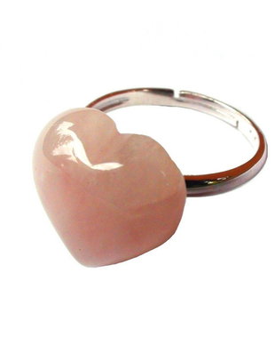 Inel din Argint 925 si Cuart roz inima - IN311 - Inel inima roz, inel romantic, inel delicat, inel reglabil