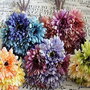 K0128 - Buchet flori decorative, crizanteme, 7 flori, multicolor