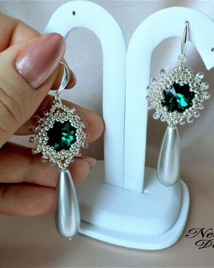 Cercei cristale Swarovski si argint