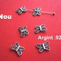 Fluturas din argint partial antichizat aprox 2x8x12 mm