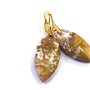 Cercei mari din Agate Crazy lace crem maronii si argint 925 aurit - CE484 - Cercei mari aurii, cadou pentru ea, cercei pietre semipretioase in culori calde