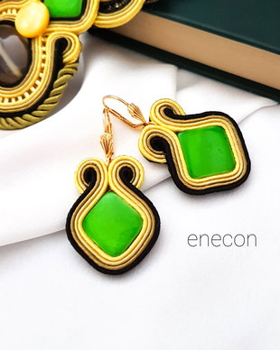 Cercei soutache verzi