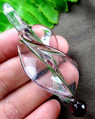 K0054 - Pandantiv, sticla de lampa / lampwork, 68x25mm