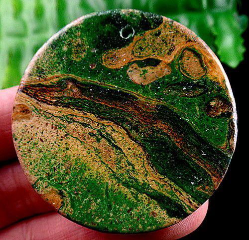 K0052 - Pandantiv, piatra naturala, disc, 46x46x7mm