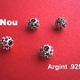 Margica perforata din argint .925 antichizat aprox 7x6 mm
