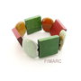 ''Urban''- bratara din ceramics stons si patrate din lemn pe guta elastica
